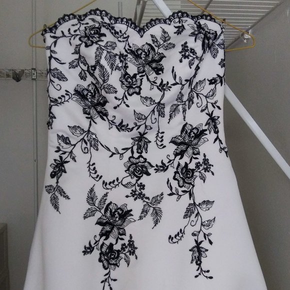 Black & White Michaelangelo Bridal wedding or prom or quinceañera dress